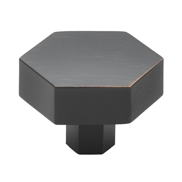 Gliderite Hardware 1-1/2 in. Hexagon Knob Oil Rubbed Bronze 5824-ORB-1 - main